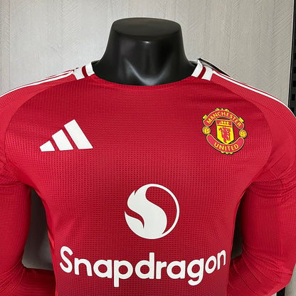 Camisola Manchester United Principal 24/25 Versão Jogador Manga Longa