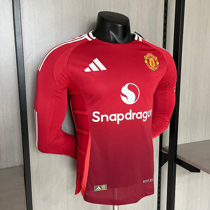 Camisola Manchester United Principal 24/25 Versão Jogador Manga Longa