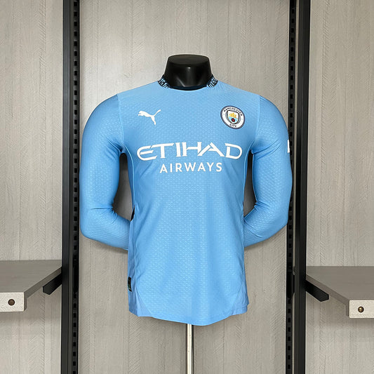 Camisola Manchester City 24/25 Principal Versão Jogador Manga Longa